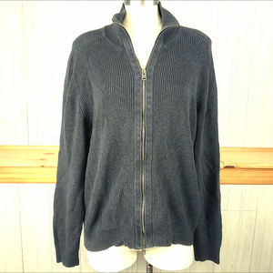 Express Design Studio Cable Knit Double Zip Collar